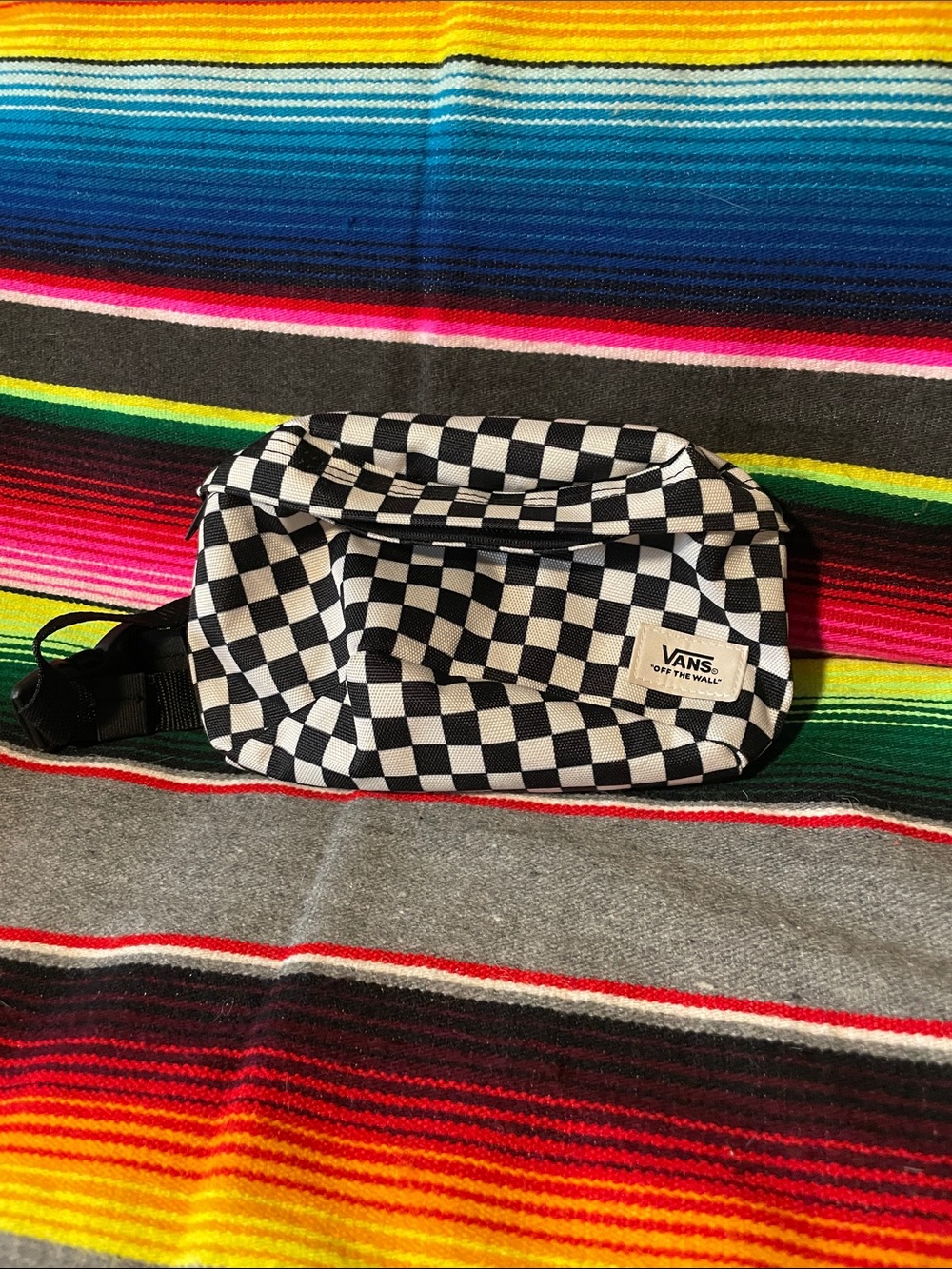 Vans Black and White Classic Checkerboard Fanny Pack/Belt Bag - Picture 2 of 5